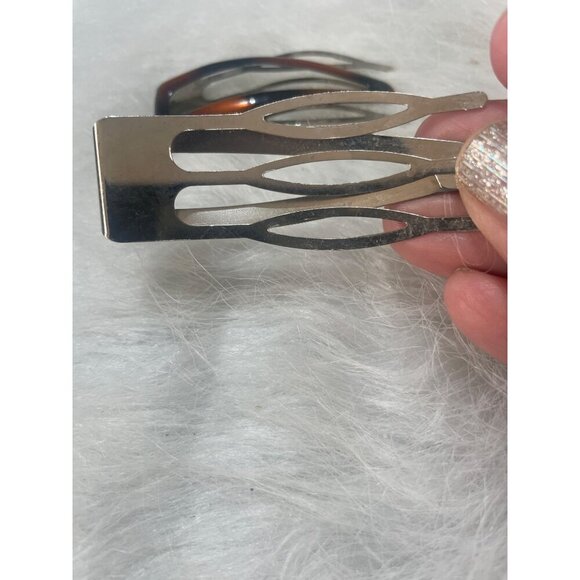 Vintage Metal & Tortoiseshell Hair Clips Set Of 2 - Picture 3 of 4